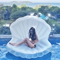 Swimming Pool Float Inflatable Toys Giant Inflatable Toys Seashell with Pearl Ball Chair Bed Outdoor Summer Beach Party Mattress 2