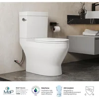 1000 MaP Score Powerful Flush Comfort Height Floor Mounted Two-Piece Toilet, 12'' Rough-in 2