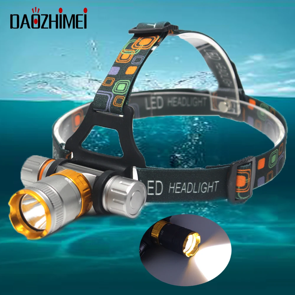 

Waterproof IPX8 Diving Lantern100 Meters Underwater Headlight XML-T6 Led Scuba head Flashlight 18650 Lamp Light Camp Torch
