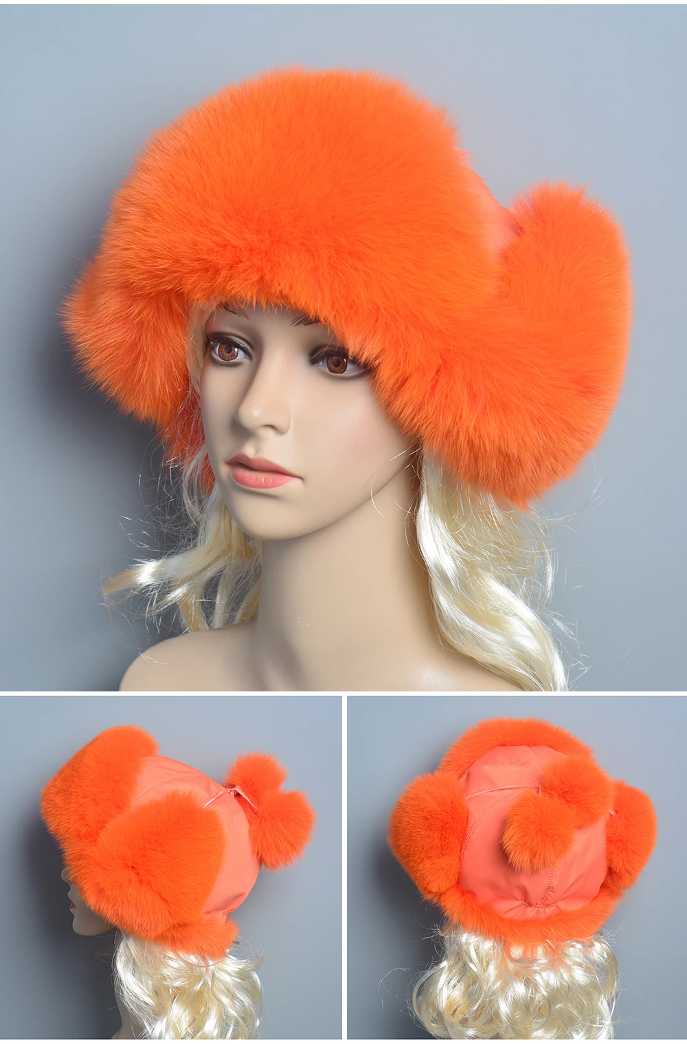 Tanio 2022 100% prawdziwy lis futrzane czapki damskie rosyjska uszanka sklep