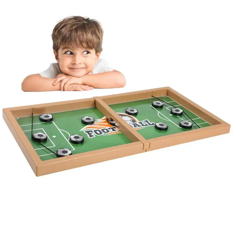 

Fast Puck GameBoard Game With 10 Pucks Foldable Table Desktop Battle Sling Foosball Bouncing Chess Hockey Game For