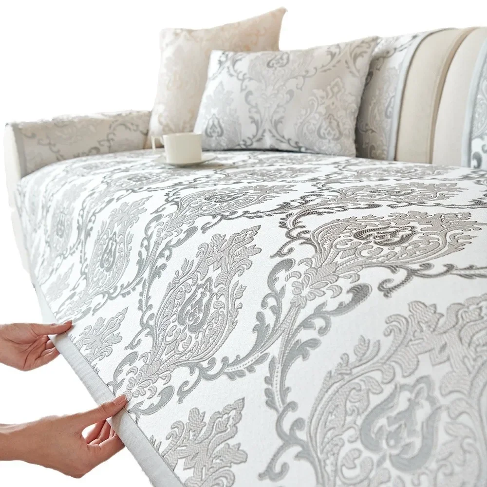 High Precision Jacquard Sofa Cover Towel Luxury Universal Non-slip Sofa Mat Pad Modern Washable Couch Slipcovers Living Room 6