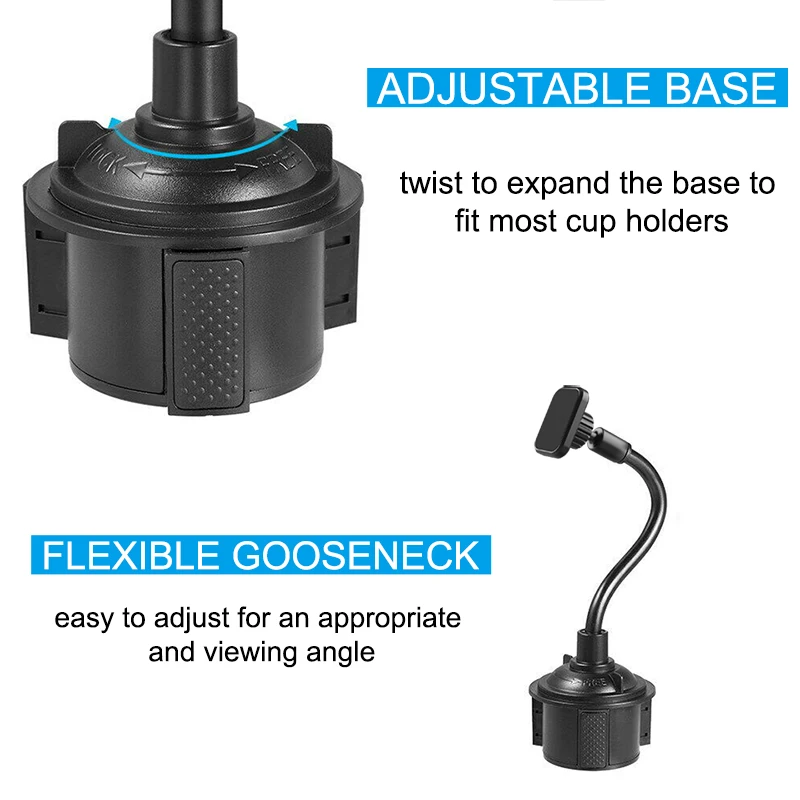 Magnetic Cup Holder Phone Mount for Car Universal Long Arm Adjustable Gooseneck Cup Phone Holder for iPhone Huawei Samsung Xiaom