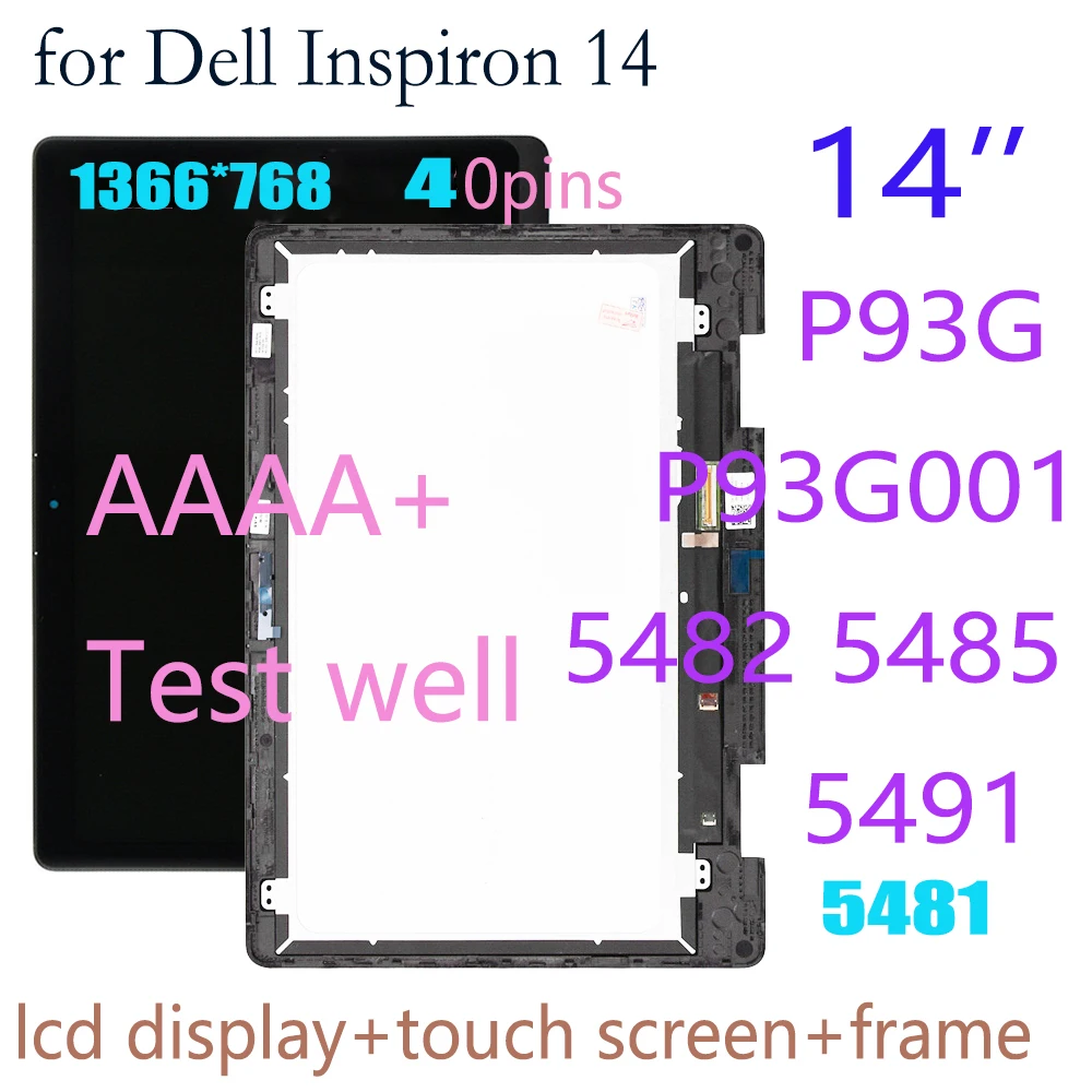

Original 14" LCD for Dell Inspiron P93G P93G001 5482 5485 5491 5481 LCD Display Touch Screen Digitizer Assembly With Frame