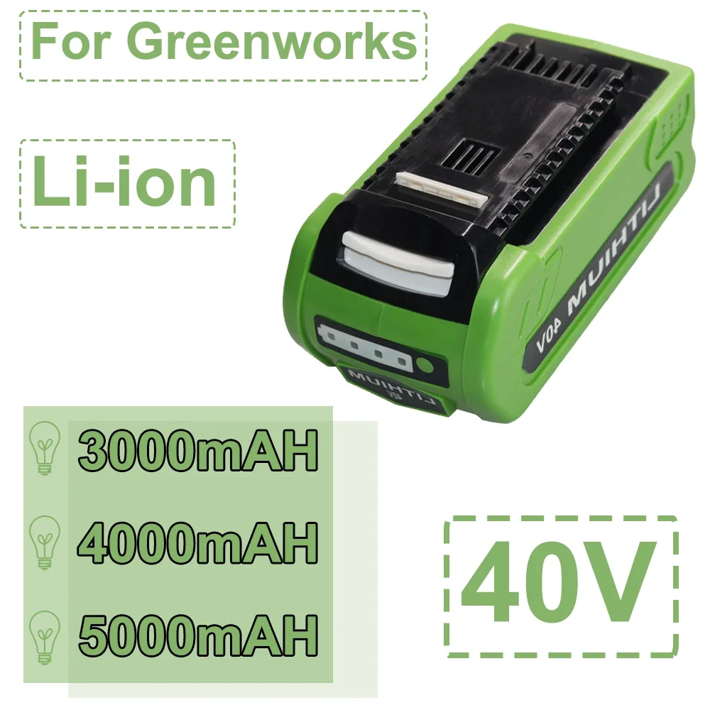 

Для Greenworks 40v G-MAX 3,0/4,0/5.0Ah 29252,22262, 25312, 25322, 20642, 22272, 27062, 21242