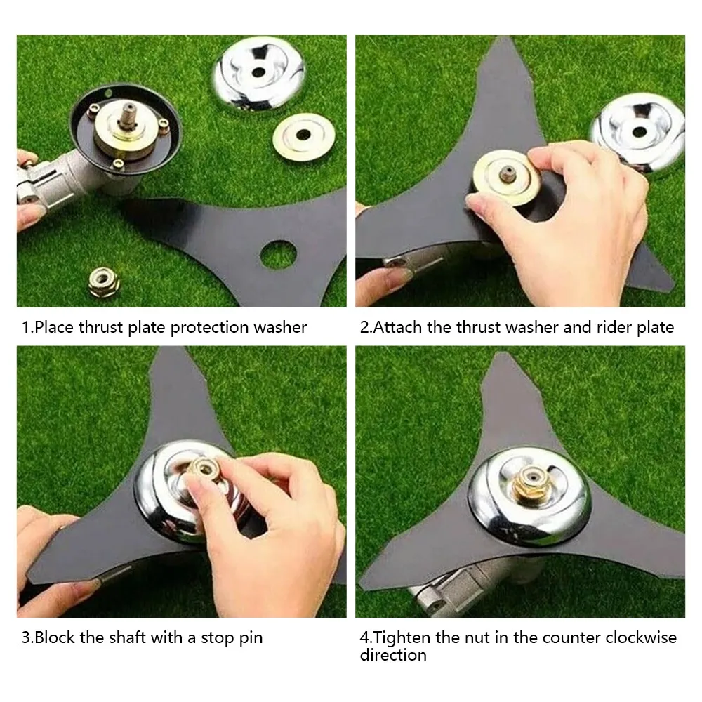 grass trimmer head CMCP Lawn Mower Grass Trimmer Head Adapter Nut Fixing Kit Lawnmower Blade for Garden Tools Parts