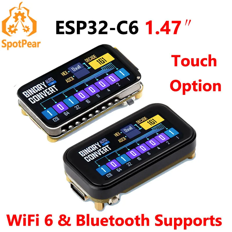Waveshare ESP32-C6 1.47 بوصة تعمل باللمس LCD تعمل باللمس لوحة تطوير IPS يدعم WiFi 6 وبلوتوث ESP32 C6 1.47 بوصة