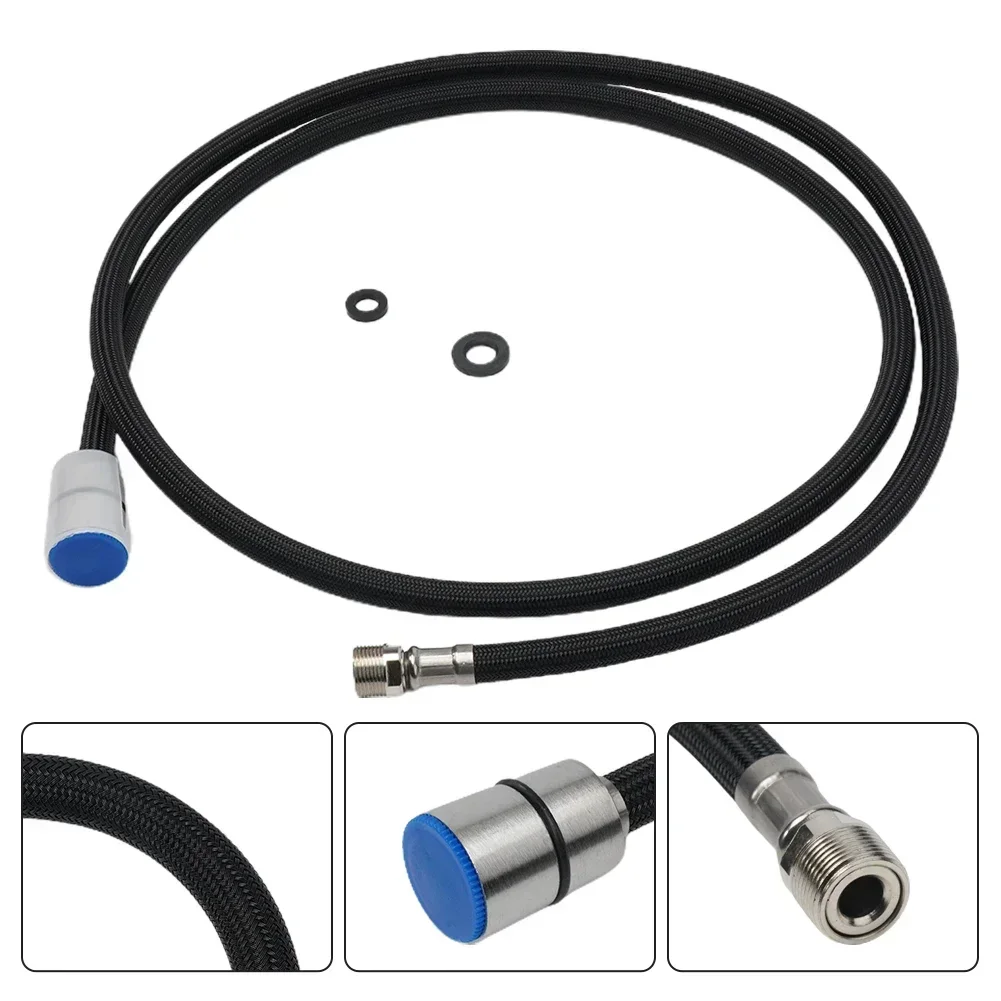 Part Shower Hose Replacement Flexible For Sink Kitchen Faucet Nylon Replacement Tube Fittings Hose Parts Black