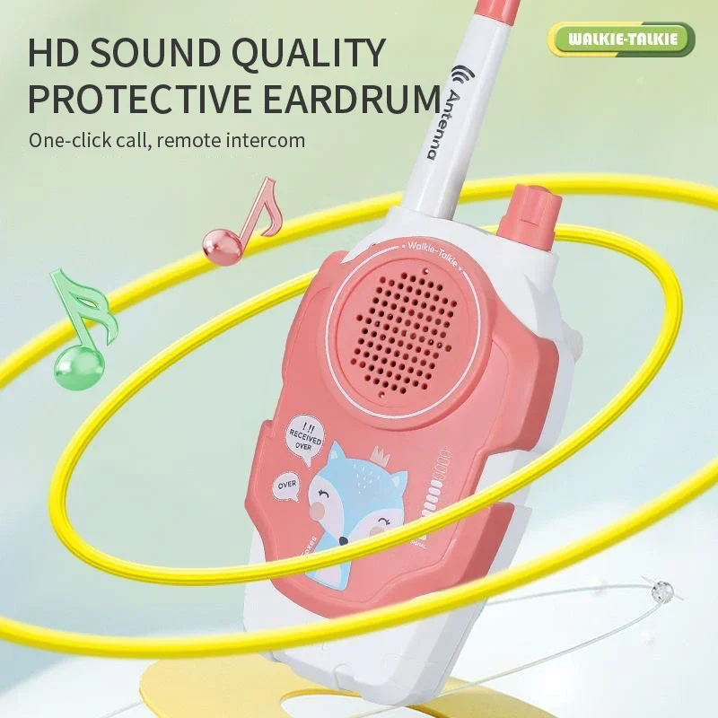 2pcs Children fun cute walkie-talkie long-distance 300m parent-child interactive outdoor machine cartoon educational  kids toys 4
