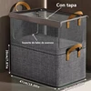 1pc Visible Large Capacity Storage Box Portable Household Clothes Organizer With Handles Foldable Dustproof Quilt Container 2