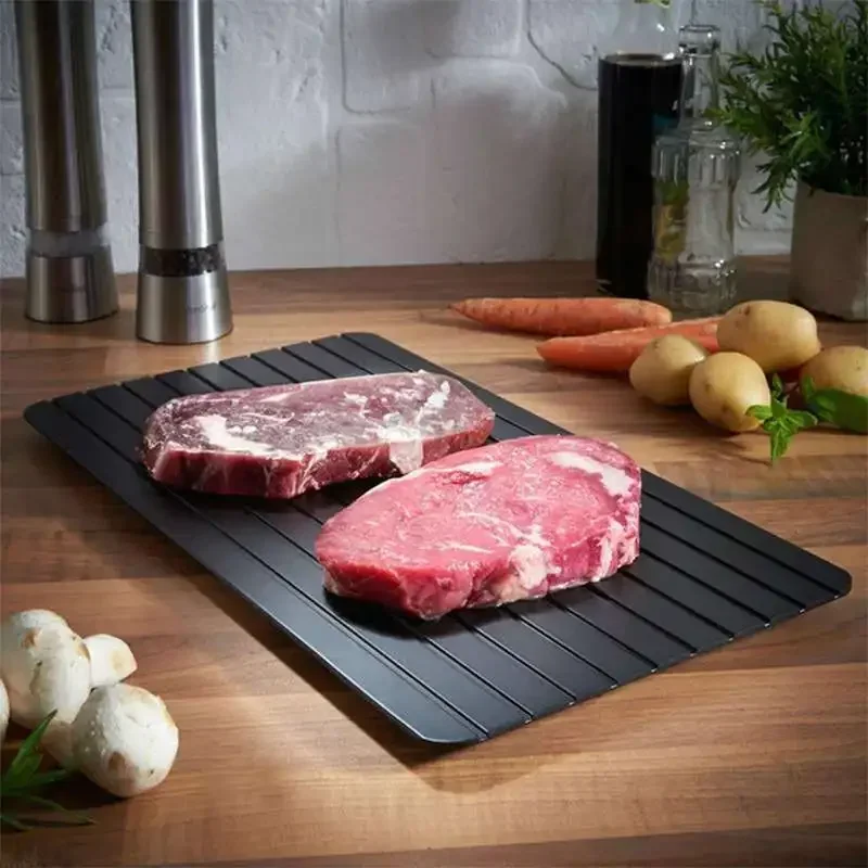 Fast Defrosting Tray for Frozen Meat Large Size Thawing Plate with Groove Design Defrost Food Rapid Safer Kitchen Gadgets Tools