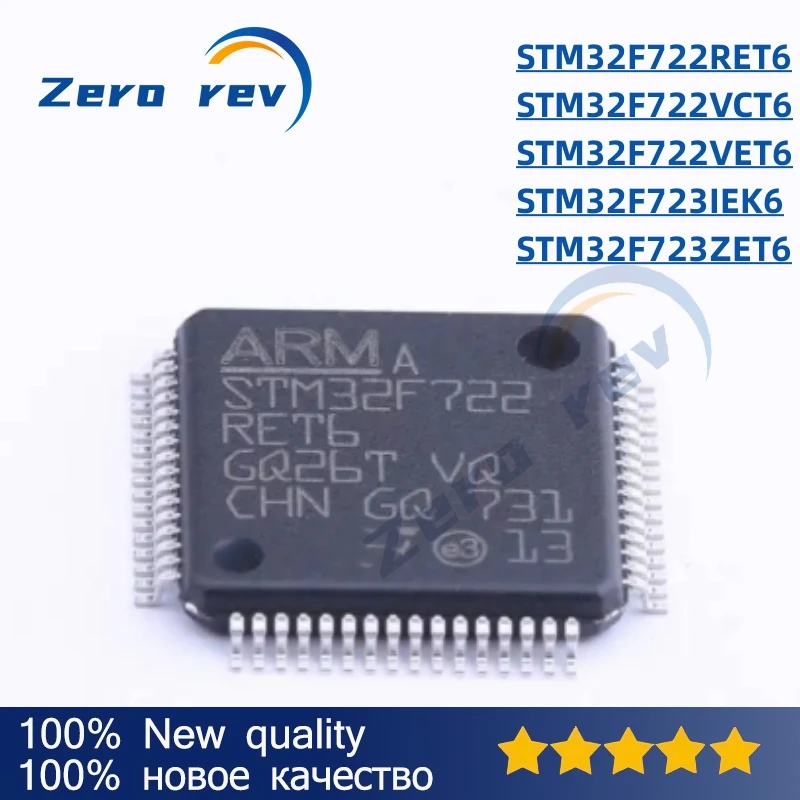 

1Pcs 100% New STM32F722RET6 LQFP-64 STM32F722VCT6 STM32F722VET6 LQFP-100 STM32F723IEK6 UFBGA-201 STM32F723ZET6 LQFP-144