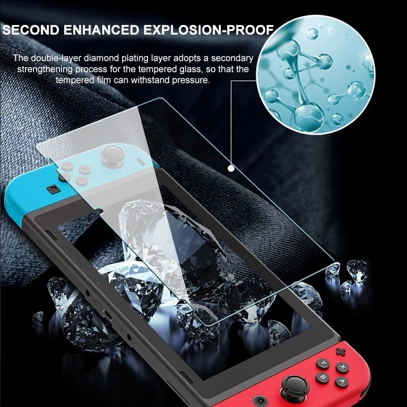 9H Tempered Glass Screen Protector 1/2/3PCS Compatible-Nintendo Switch OLED/ NS Hard Protector Film For Switch Lite Game Console
