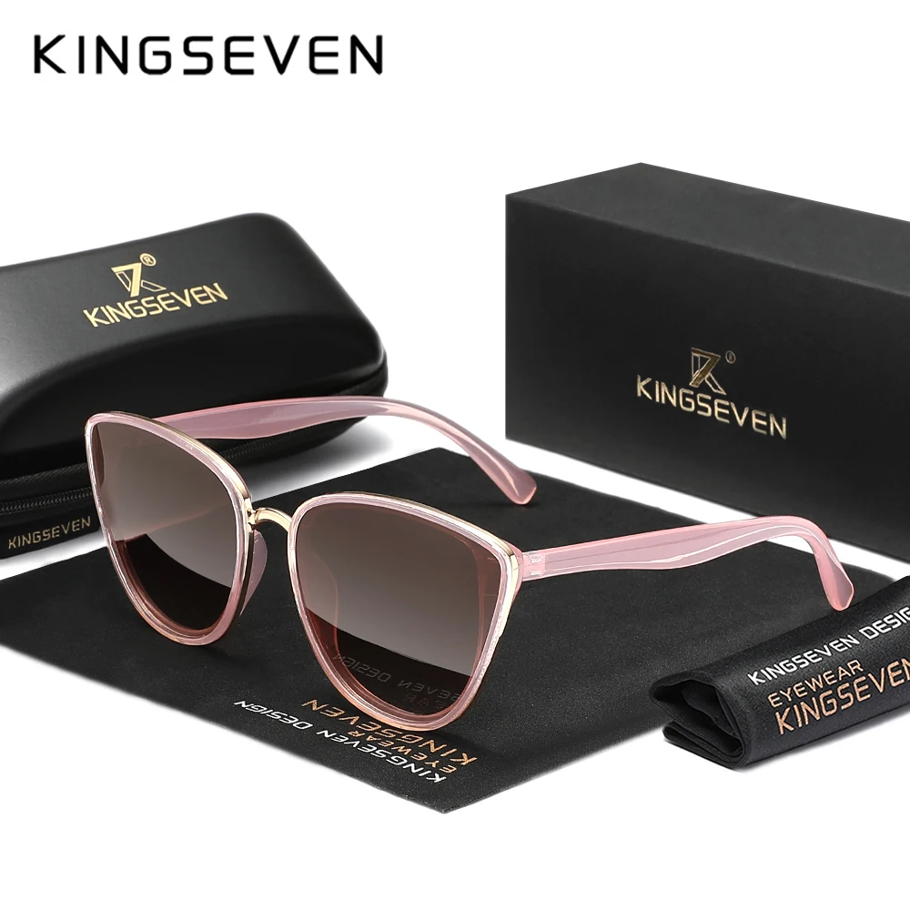 KINGSEVEN Sonnenbrille mit dreieckigem Rahmen, UV400, Brillenzubehör für Frauen, Fahren, Reisen, modisch, elegante Brille für Damen