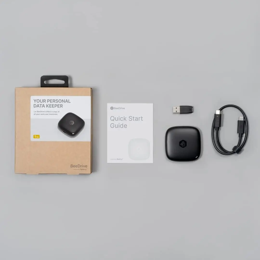 Synology BeeDrive 1TB 2TB 개인 클라우드 NAS 서버 휴대용 스토리지 Wi-Fi를 통해 스마트폰에서 PC로 파일 전송