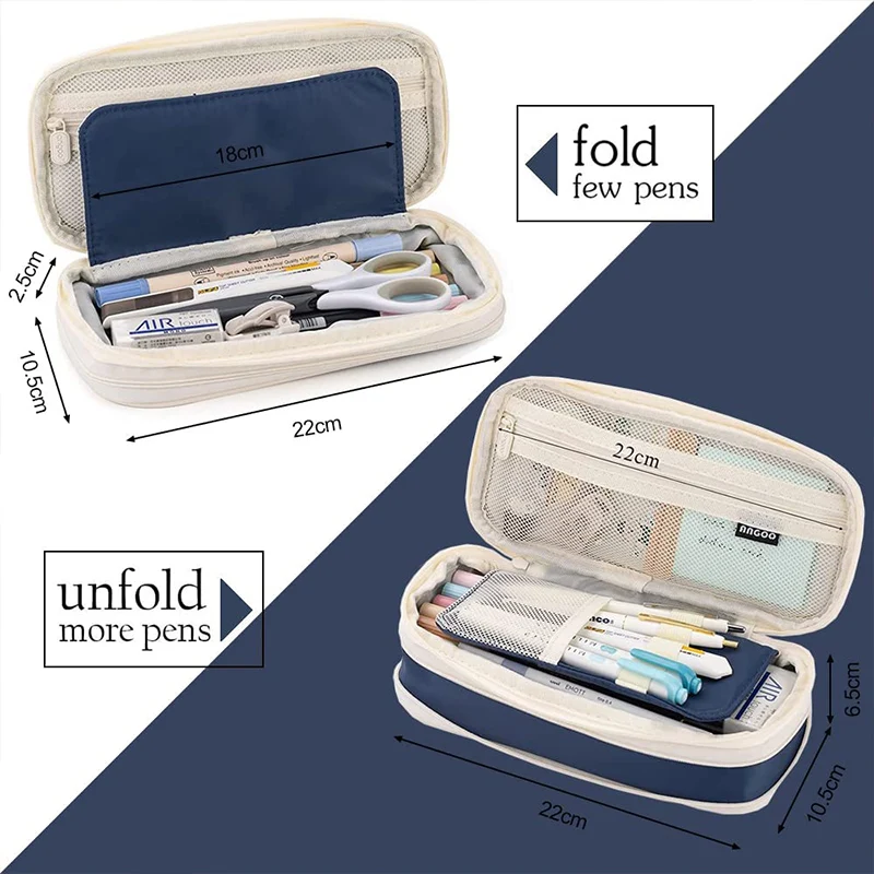 Kawaii Pencil Case Korean Pouch for Girls Large Capacity Pen Box Organizer School Supplies Office Accessories Stationery Bag