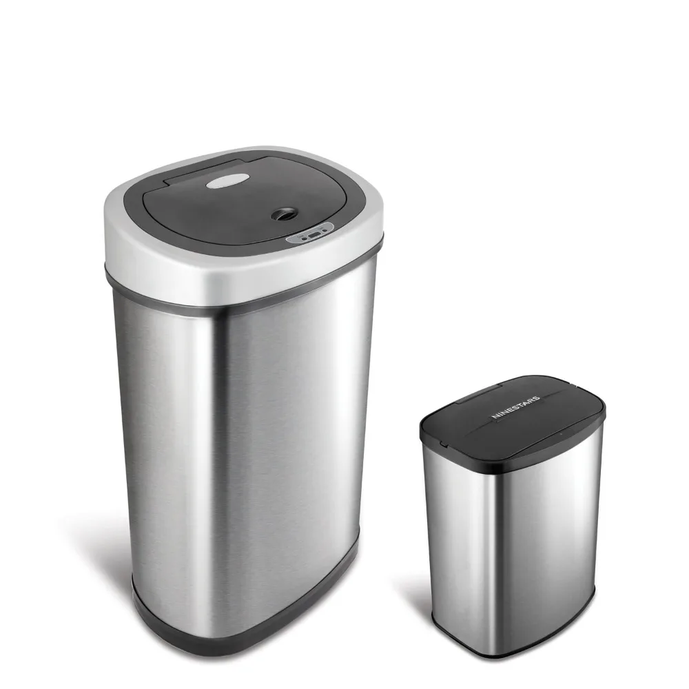 

Nine Stars 13.2 gal Motion Sensor Trash Can Combo, Fingerprint-Resistant Stainless Steel trash can kitchen