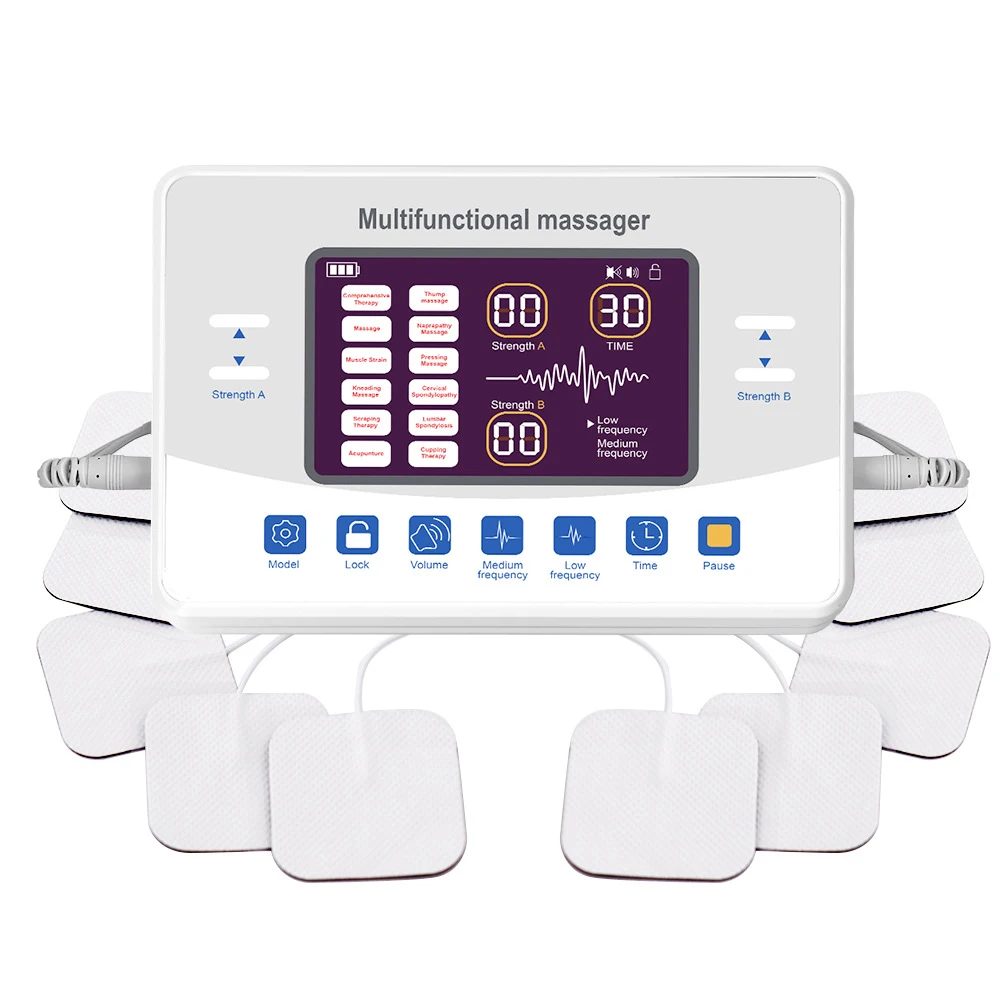 

12 Modes Low Frequency Therapy Device TENS Machine EMS Muscle Stimulator Electronic Pulse Massager Myostimulation Apparatus