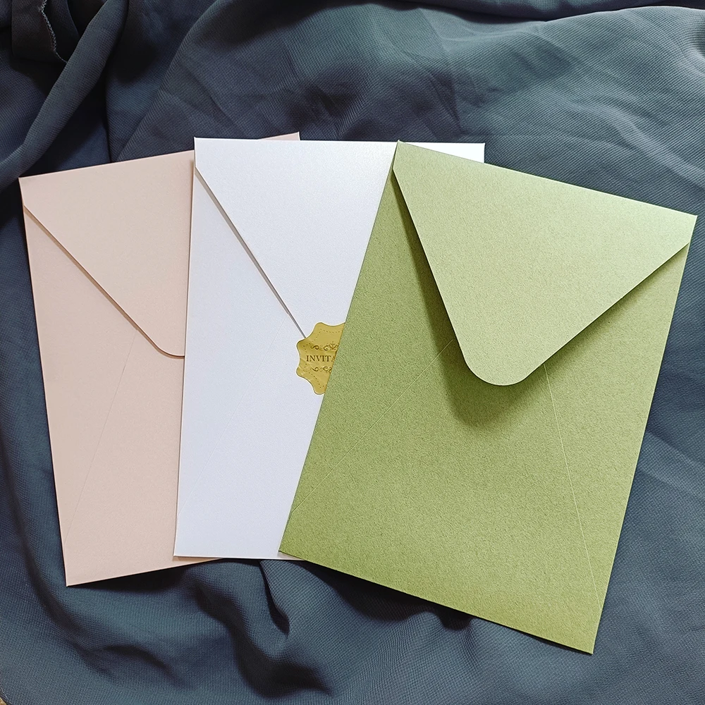 TRAHOO-4x6 Envelopes For Invitations With Gold Border,V-Flap Envelopes - View #8