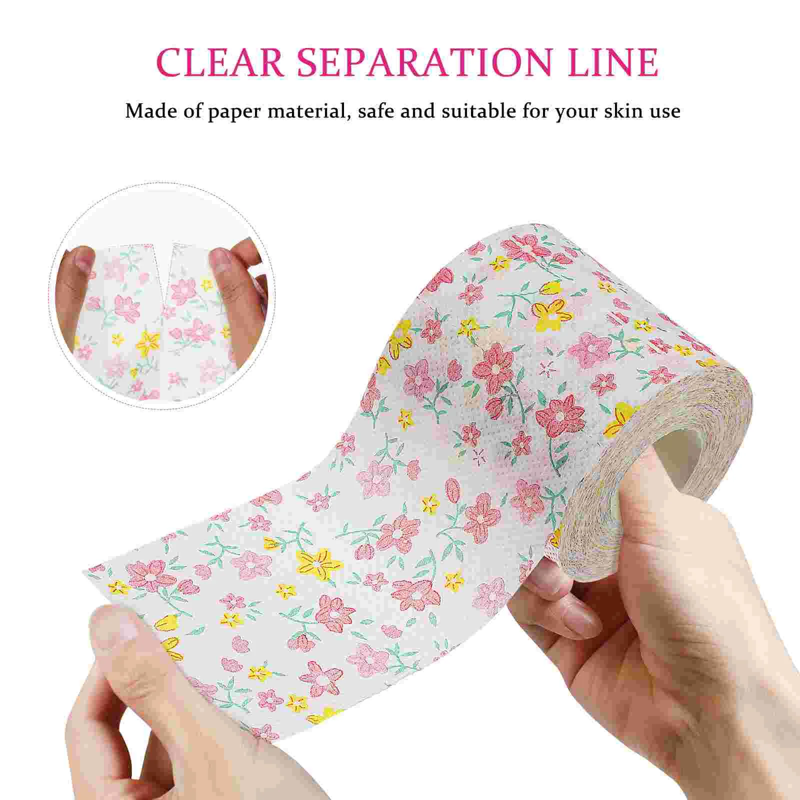 2 Rolls Printed Paper Standard Toilet Commercial Towels Colorful Napkins Tissue