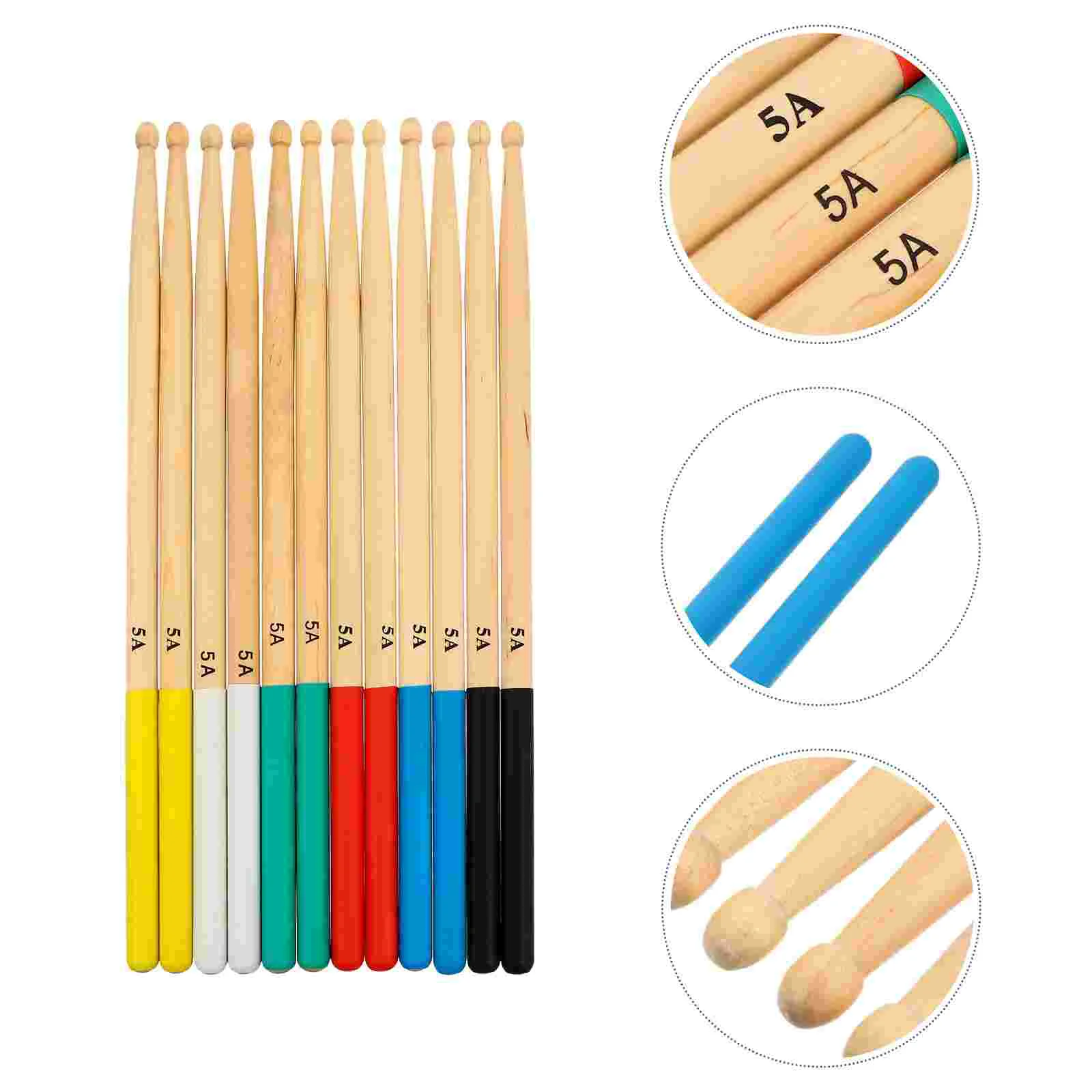 

6 Pairs Drum Stick Hammer Musical Instruments Drumsticks Wooden Maple Practical Percussion Child