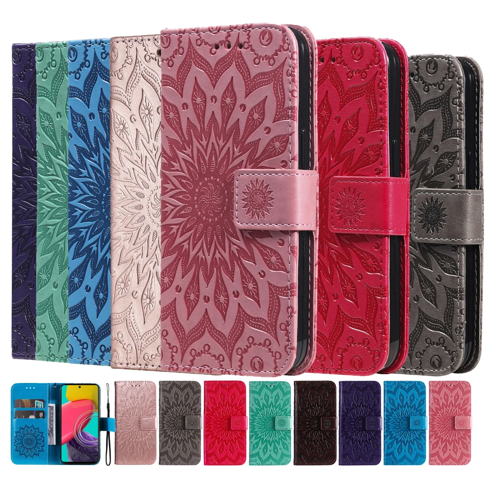 

Floral Leather Wallet Case Cover For Samsung Galaxy Note 20 Ultra Note 10 Plus 9 8 S22 S21 S20 FE S10 S10E S9 S8 Xcover 4 G390F