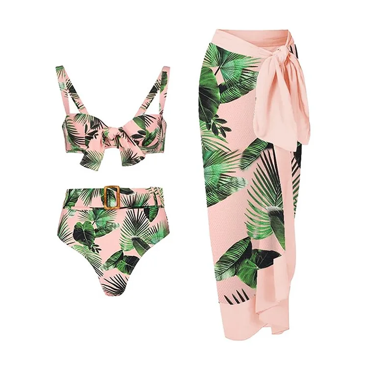 

Женский купальник с бантом и поясом, украшение бикини с накидкой