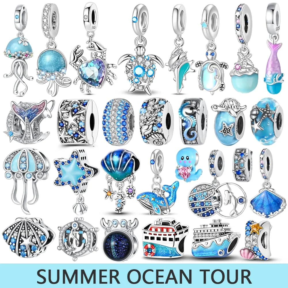 Ocean Blue Silver Charm 1