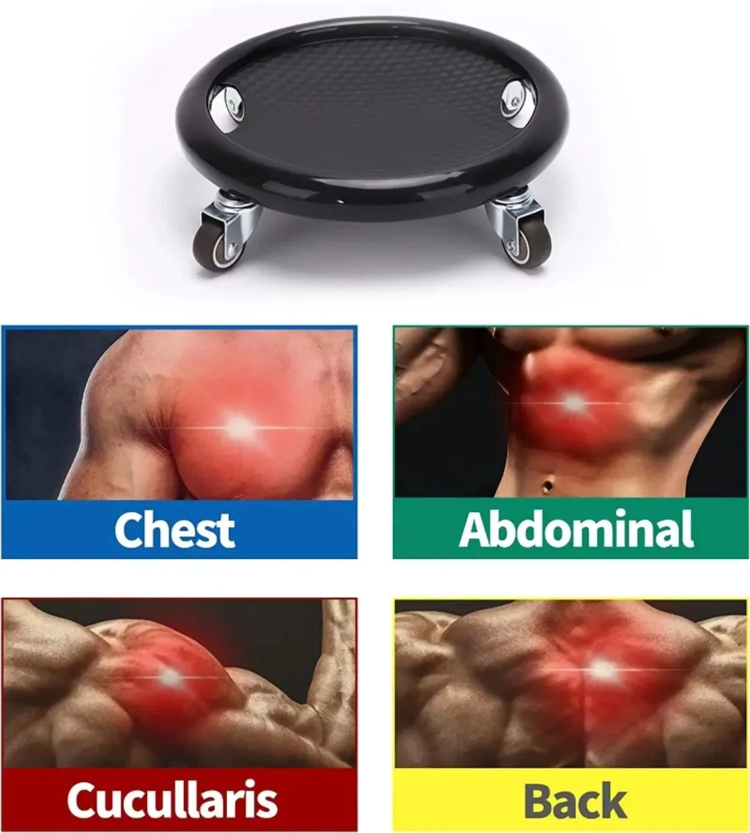 Fitness Ab Sliding Disc 4-Wheel Ab Wheel Roller Abdominal Exerciser Bodybuilding Disc Mute Sliding Plate Abs Workout Equipment