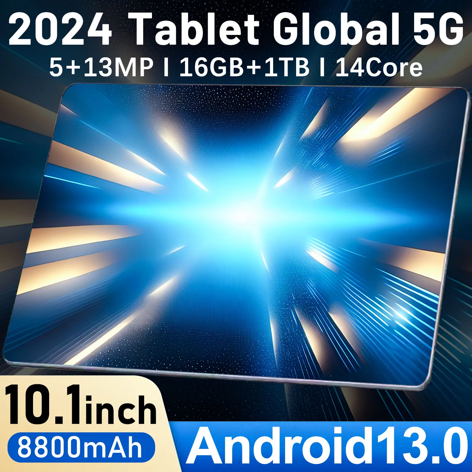 2024 Tablet Android 8800 Mah Versione Globale 16Gb + 1Tb Nuova Rete 10.1 Pollici 14 Core Android 13.0 Mtk6797 Tablet Wifi