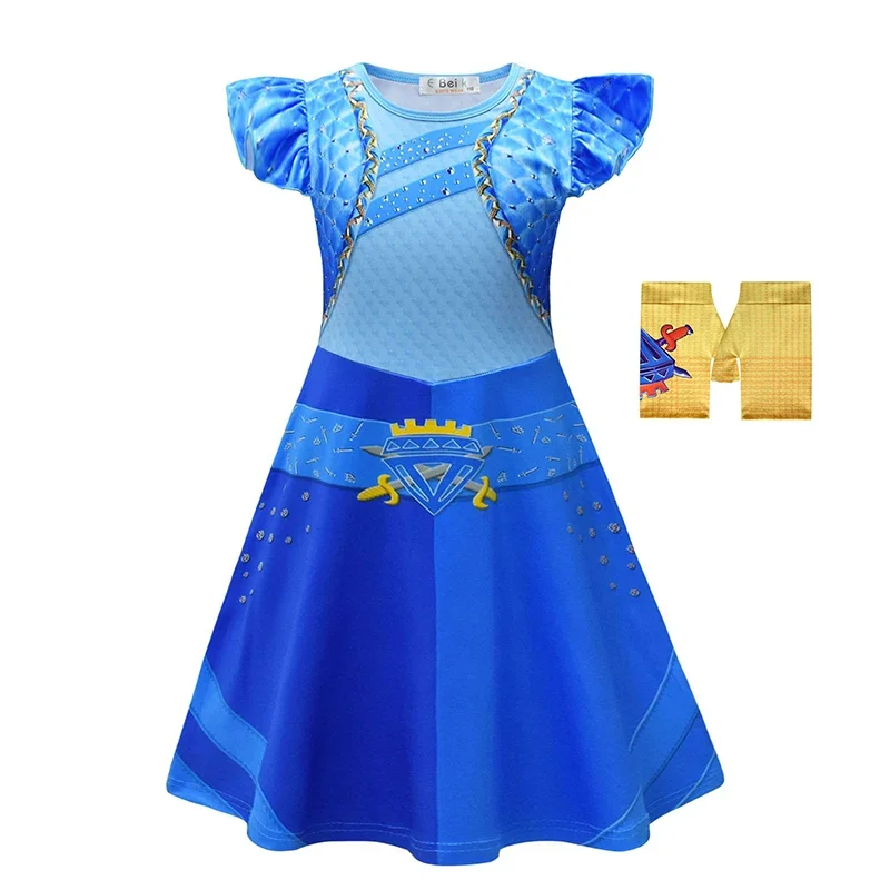 thumbnail image 1 of Disfraz de cosplay rojo de Descendants 4, mono para niños, película The Rise of Red, vestido de princesa Chloe, vestido de fiesta de cumpleaños de Halloween para niñas, 1 of 5