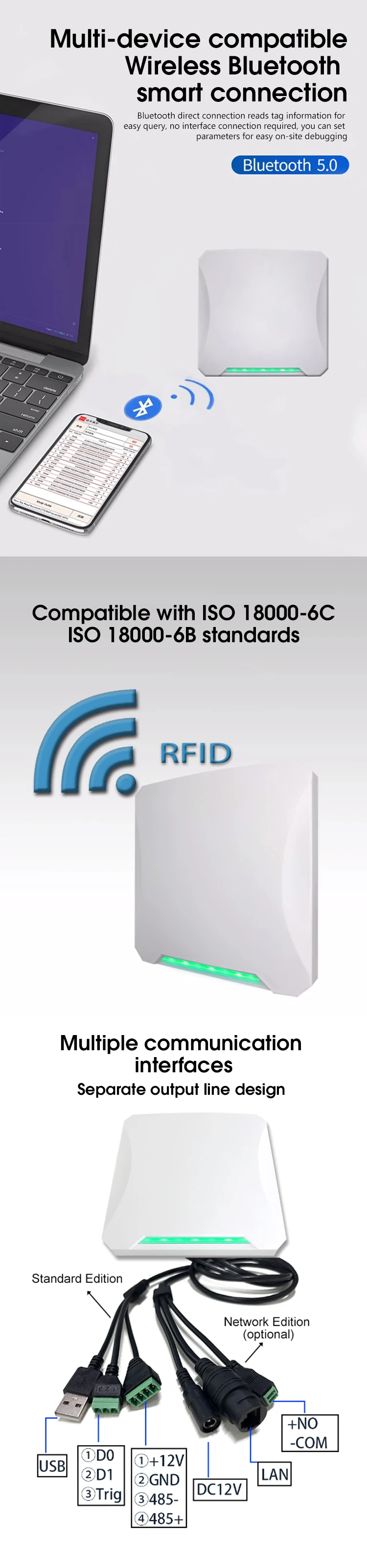 RFID Reader 6 Meter Antenna WG26 or TCP/IP Parking Lot UHF Reader Module Long Ra