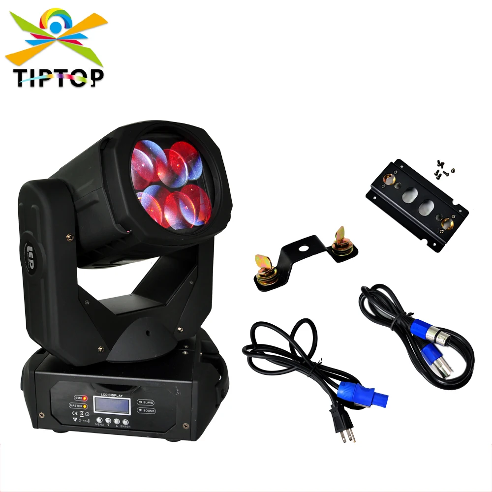 

TIPTOP Blizzard Nova 4x25W 4IN1 Super Led Moving Head Light RYBW Color Moving Head Beam Light Beam Gobo Effect 9/15DMX Channels