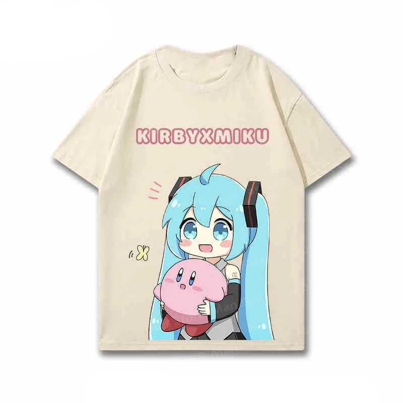 Star Card By Hatsune Miku Co-Short Sleeve Fashion Anime Couple Short Sleeve T-Shirt Cotton Anime Cartoon Men And Women T-Shirt 4