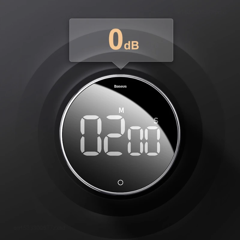 Magnetic Digital Timer Kitchen Timer Manual Rotation Countdown Cooking Shower Learning Counter LED Digital Display Tools Baseus