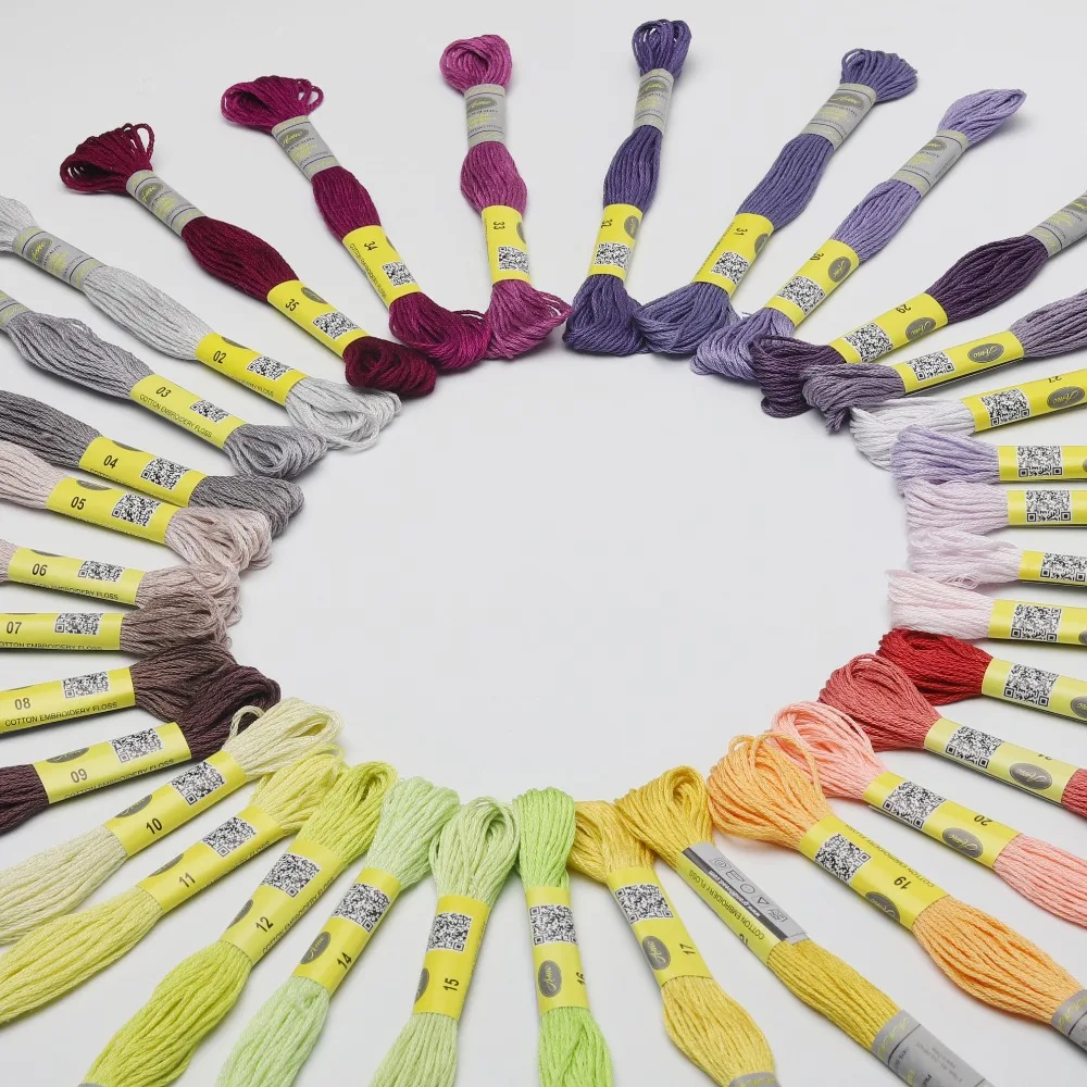 35 New DMC Colors Set Mercerized Egyptian Cotton Embroidery Floss 8 Meters Per Skein Cross Stitch Thread DIY Crochet cross stitch floss,embroidery floss,embroidery thread,cross stitch thread
