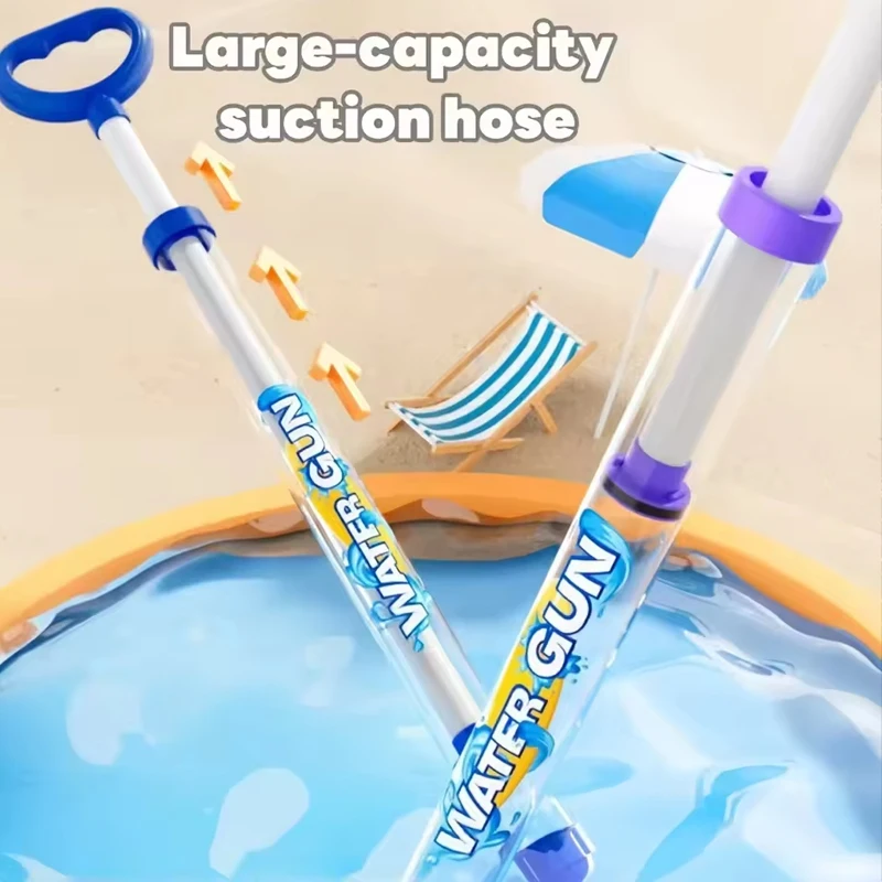 Summer Fireworks Gun Toy, Pull-Action Pump Blaster, Transparent Tube Shooter For Outdoor Beach Pool Water Games_voghion.com
