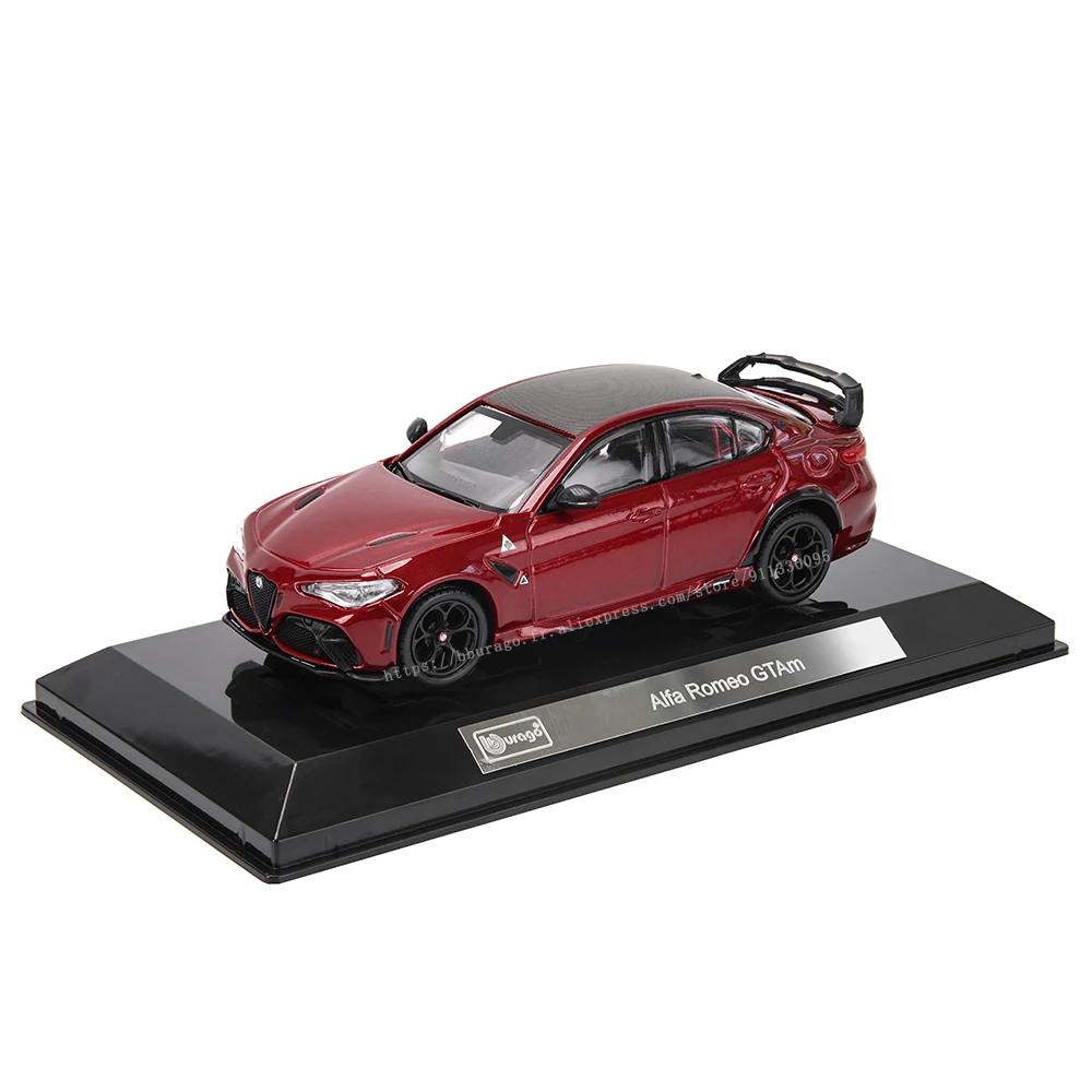 Bburago 1:43 New Scale Red Alfa Romeo Gtam Alloy Luxury Vehicle Diecast Pull Back Cars Model Toy Collection Gift