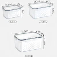 Conteneur de stockage alimentaire pour réfrigérateur avec couvercle filtrant, garde les fruits, les légumes, les baies et la viande frais plus longtemps, conteneur en plastique 6