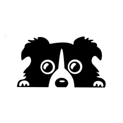 Funny Dog Vinyl Car Decal - Personalized Pet Sticker for Laptops & Decorations (QT1246 black)