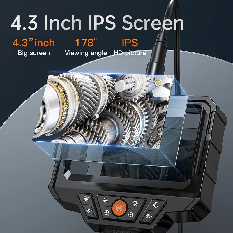 신제품 산업용 배관 하수구 검사 수리 도구 내시경 2.9cm 짧은 렌즈 1080P 4.3인치 경질 휴대용 AV 내시경 카메라