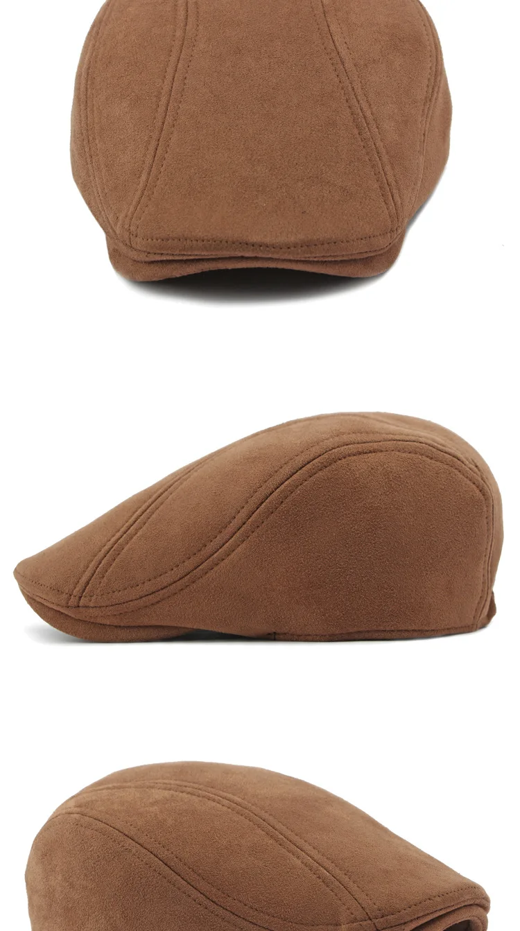 Mode Berets Männer Frauen Frühling Herbst Wildleder Hüte Fischgräten Flache Kappe Klassische Künstler Maler Hut Männlich Weiblich Baskenmütze Kappe Gorras – Detail 10