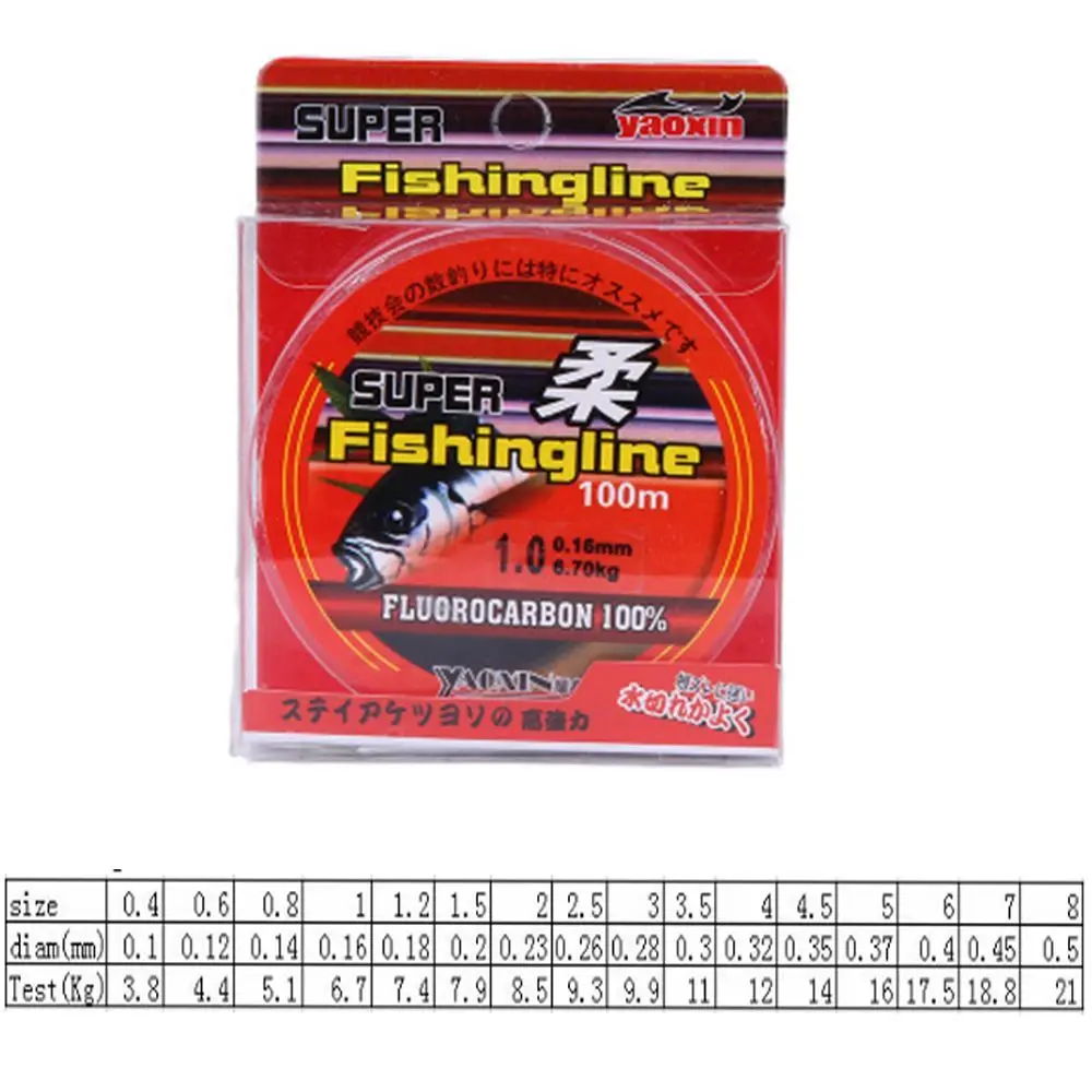 Super Strong Fluorocarbon Monofilament Nylon PA Fishing Line 100M 0.8-6LB Fishing Tackles