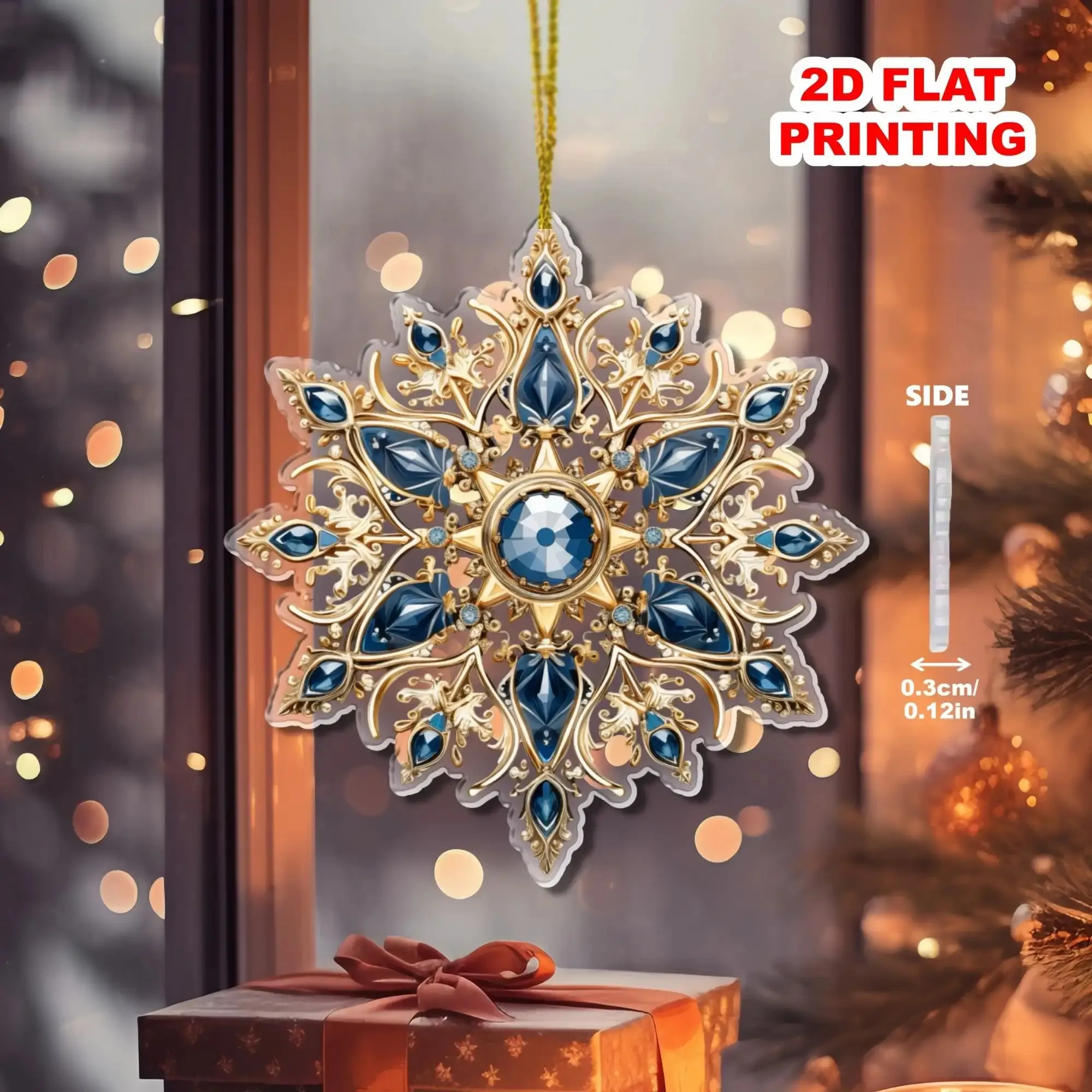 6 stücke Weihnachten Schneeflocken Ornamente Weihnachten Baum Hängen Anhänger Acryl Schneeflocken Flocken Schneeflocken Dekoration DIY Neue Jahr Dekor – Detail 3