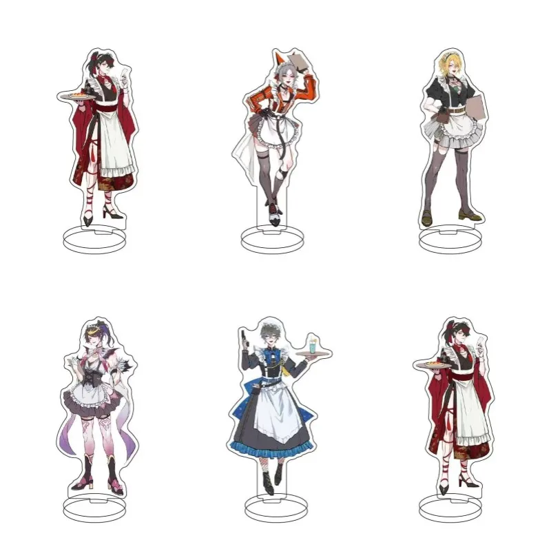 15Cm Anime Nijisanji Rainbow Society Vtuber Figure Vox Luca Mysta Shu Ike Cosplay Housemaid Acrilico Stand Modello Fan Regali