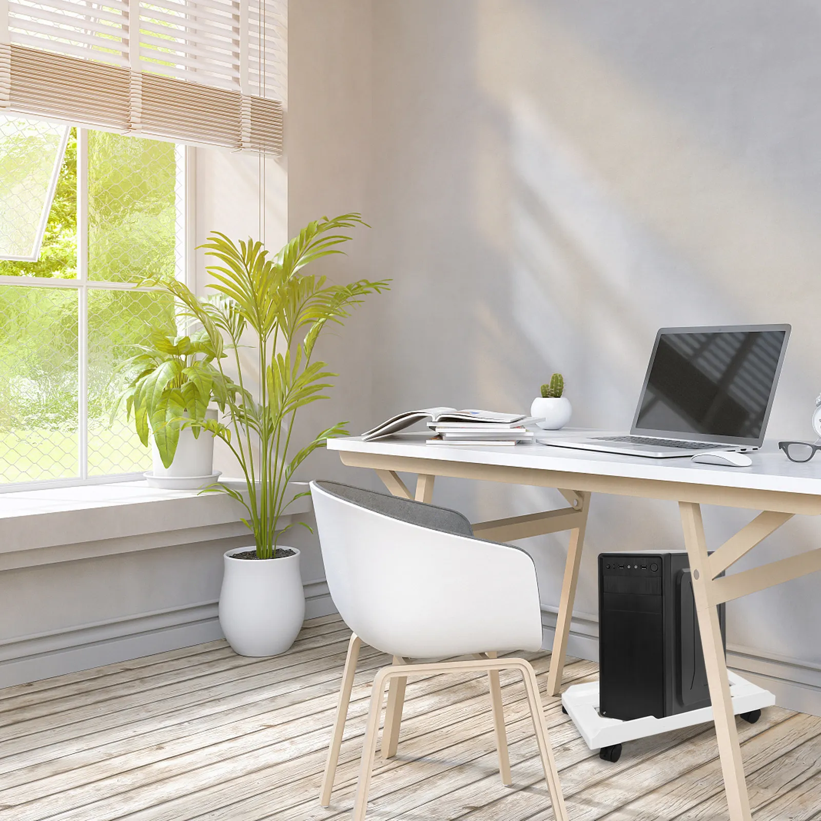 조절 가능한 컴퓨터 타워 스탠드, 가정 사무실용 바퀴 달린 이동식 PC 플로어 스탠드, 책상 아래 CPU 홀더, 간편 세척 및 냉각 기능