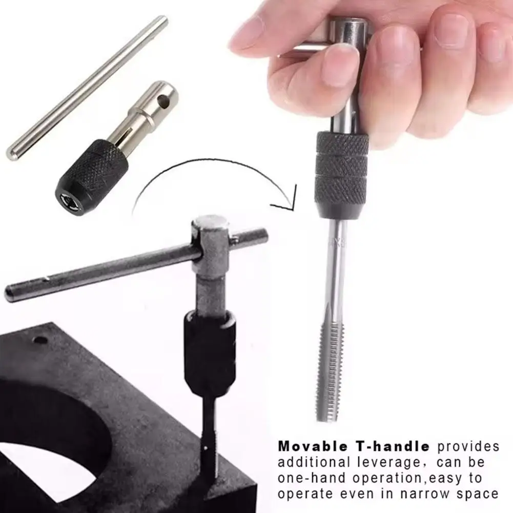 

1Pc Reversible Single Tap Wrench T-handle Single Tap Wrench Tap Holder Hand Tool For Repair Furniture Bicycle O3N4