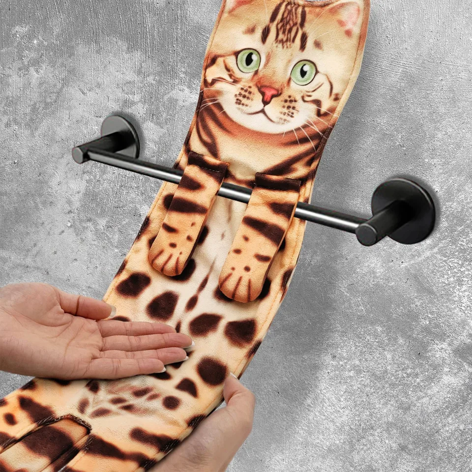 Gatto Cuore San Valentino Farina Sacco Asciugamano da cucina Divertente carino Rosso Bianco Amante del gattino Mano Tè Decorazione di San Valentino Strofinacci Idea regalo di compleanno - Italia