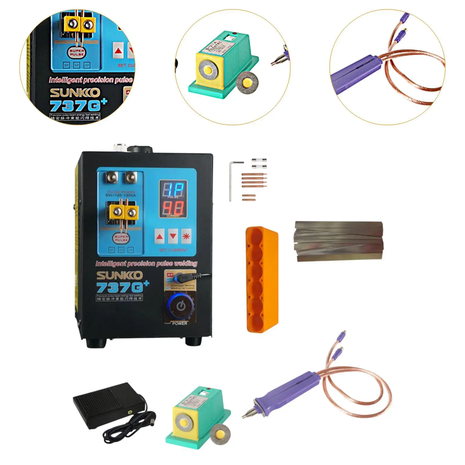 Battery Spot Welder 1.5kW Instantaneous Power Digital Display Black Portable 5