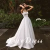 Customized Elegant Pastoral A-Line Spaghetti Stain Square Collar Wedding Dresses Sleeveless Floor Length Bridal Gowns Vestido 1